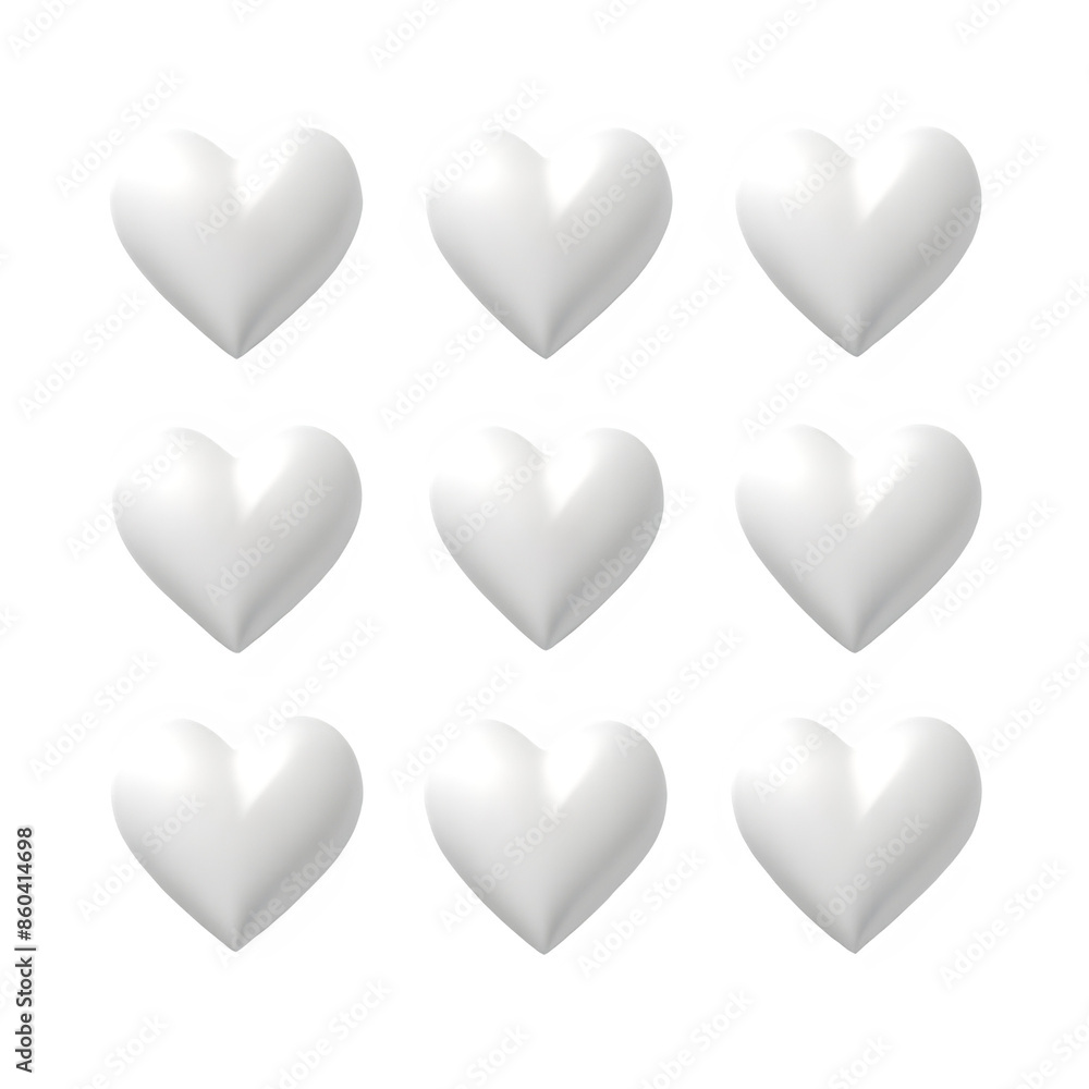 3D white hearts 3D white hearts