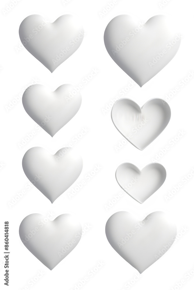 3D white hearts 3D white hearts