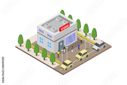 Store building isometric