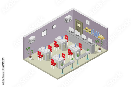 Fast food court isometric
