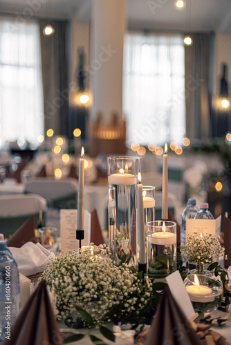 Warm candlelit table setting
