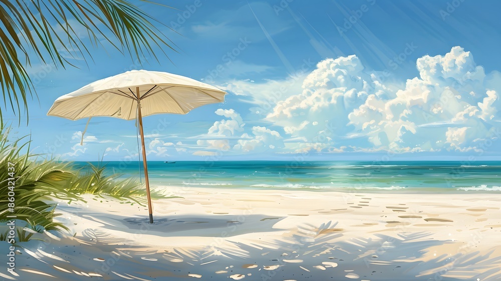 Tropical Beach Umbrella. Tropical Beach Umbrella.