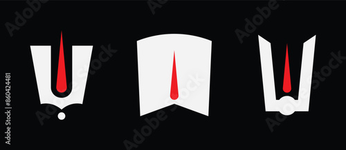 set of Tirupati Balaji Tilak vector on black isolated