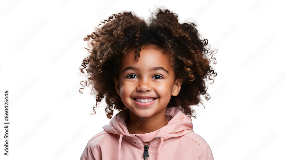 Smiling cute little African American boy with Afro hair, isolated on transparent background Smiling cute little African American boy with Afro hair, isolated on transparent background