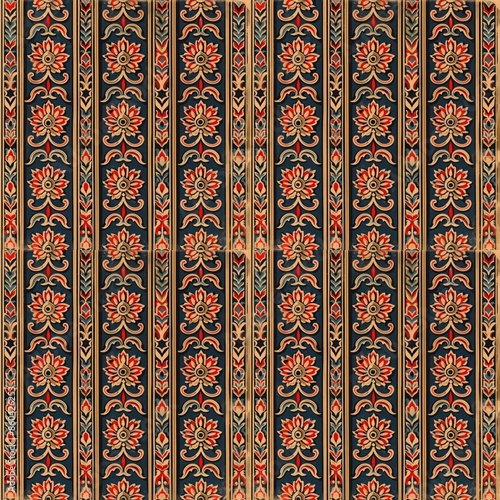 Cambodian patterned wall floor