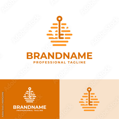 Honey Key Logo, Ideal for Organic Honey Brand