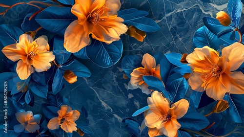 Beautiful 3 panel wall art, realistic hand drawn floral artwork decoration generative AI © MdAnontoIslam