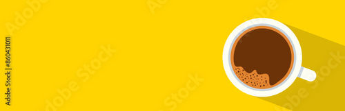 cup of coffee on a yellow background	