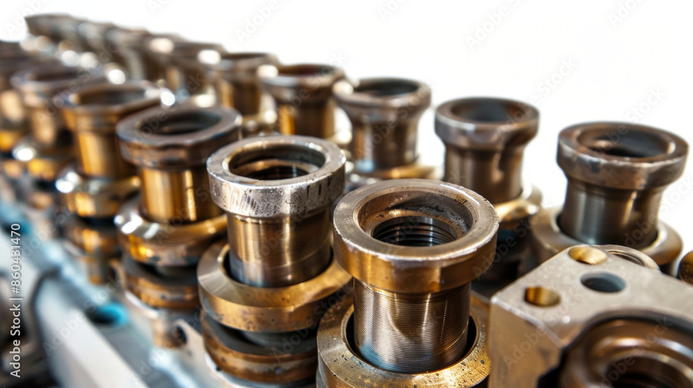 Valve Guide Installers: Installs valve guides accurately into cylinder heads isolated on white background Valve Guide Installers: Installs valve guides accurately into cylinder heads isolated on white background
