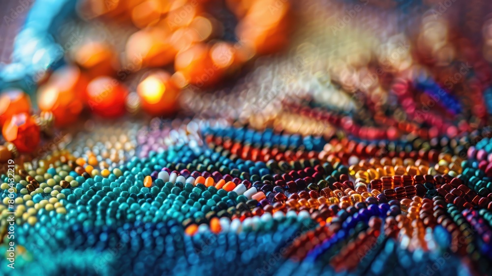 Close-up of colorful beads with bokeh effect Close-up of colorful beads with bokeh effect
