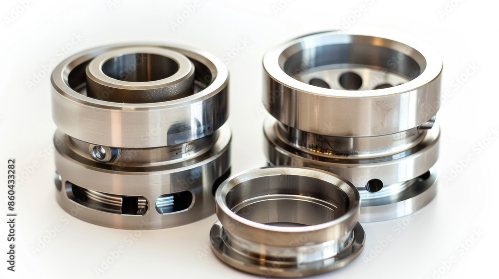 Piston Ring Compressors: Compresses piston rings for piston installation isolated on white background Piston Ring Compressors: Compresses piston rings for piston installation isolated on white background