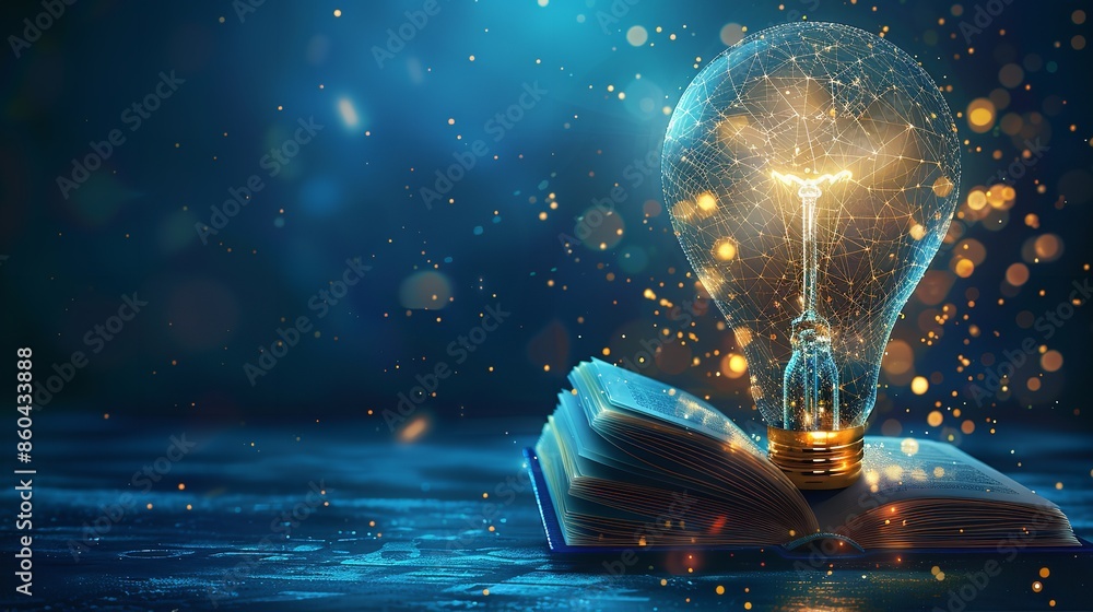 An Open Book Inside a Light Bulb: Creative Thinking Concept
An Open Book Inside a Light Bulb: Creative Thinking Concept