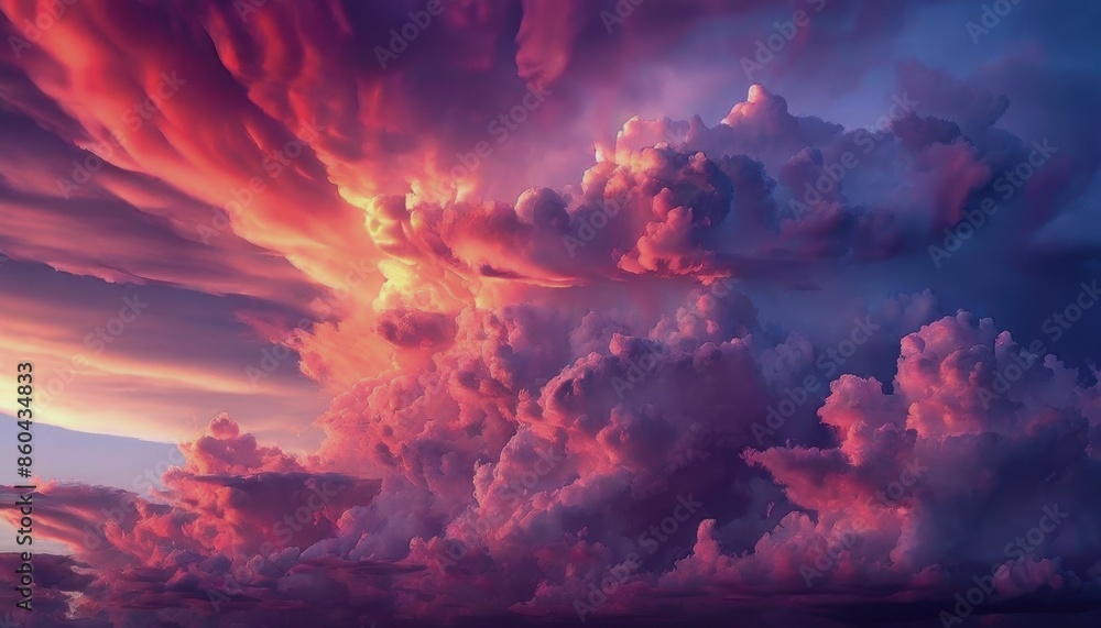 Fototapeta premium International Clean Air Day for Blue Skies. cloudy sky. clouds at sunset. clouds at dawn. blue sky