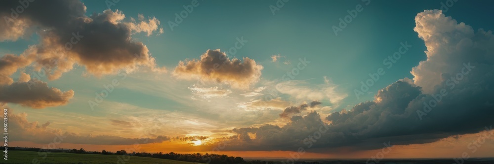Fototapeta premium International Clean Air Day for Blue Skies. cloudy sky. clouds at sunset. clouds at dawn. blue sky