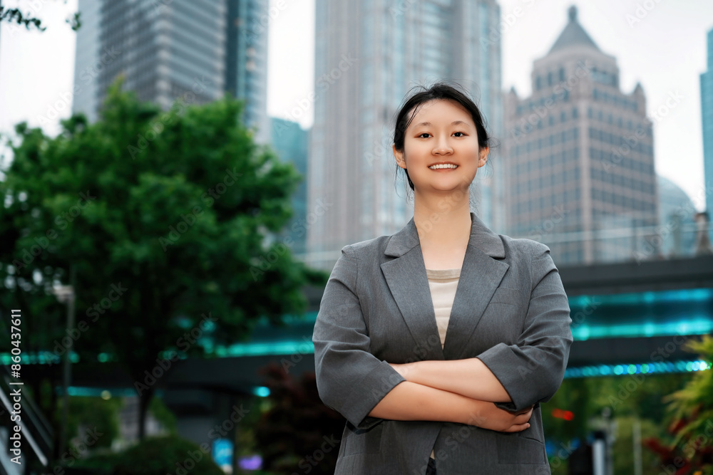 Confident Businesswoman in Urban Setting Confident Businesswoman in Urban Setting