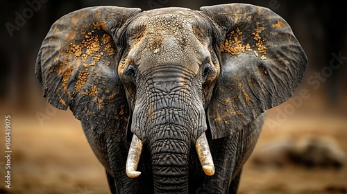 The elephant, Earth's largest land animal, roams Africa and Asia, possessing a trunk, ears, tusks, and a herbivorous nature; it faces threats from habitat loss and poaching. photo
