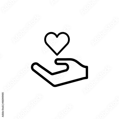 hand love icon on white background