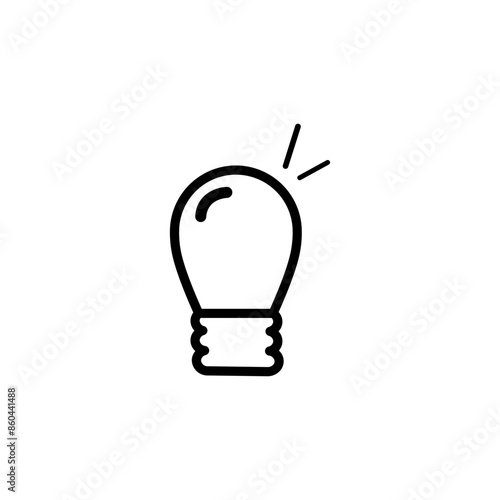 bulb lamp icon on white background
