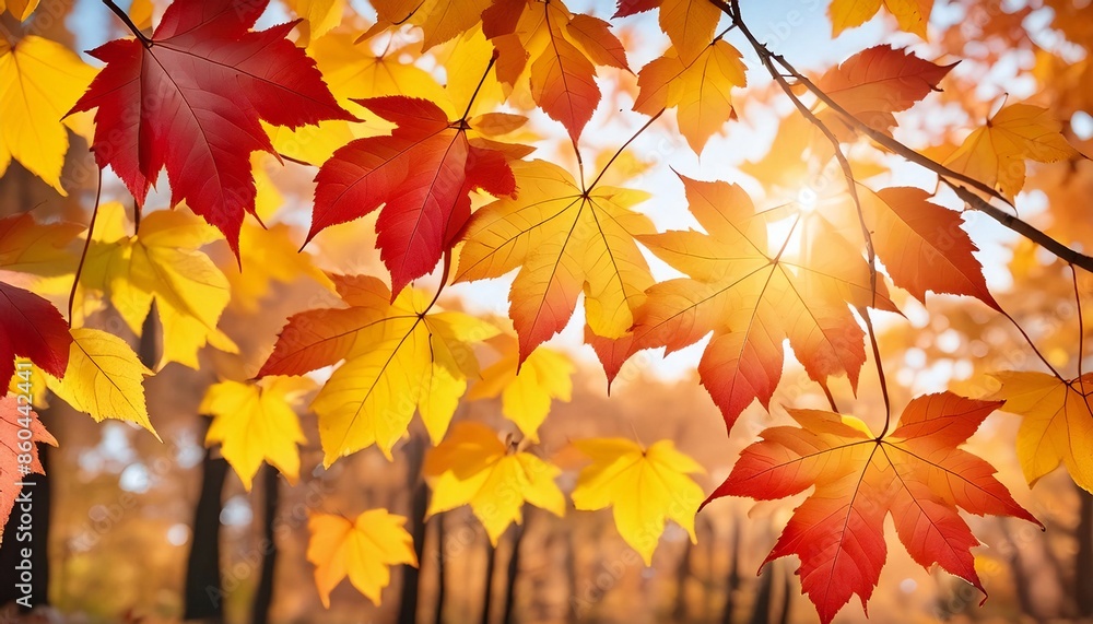 autumn leaves background and red and gold, colorful maple trees autumn leaves background and red and gold, colorful maple trees