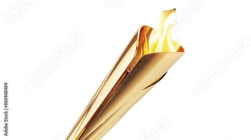 Olympic torch model  on White Background, Olympics 2024, Paris 2024, Ai generated