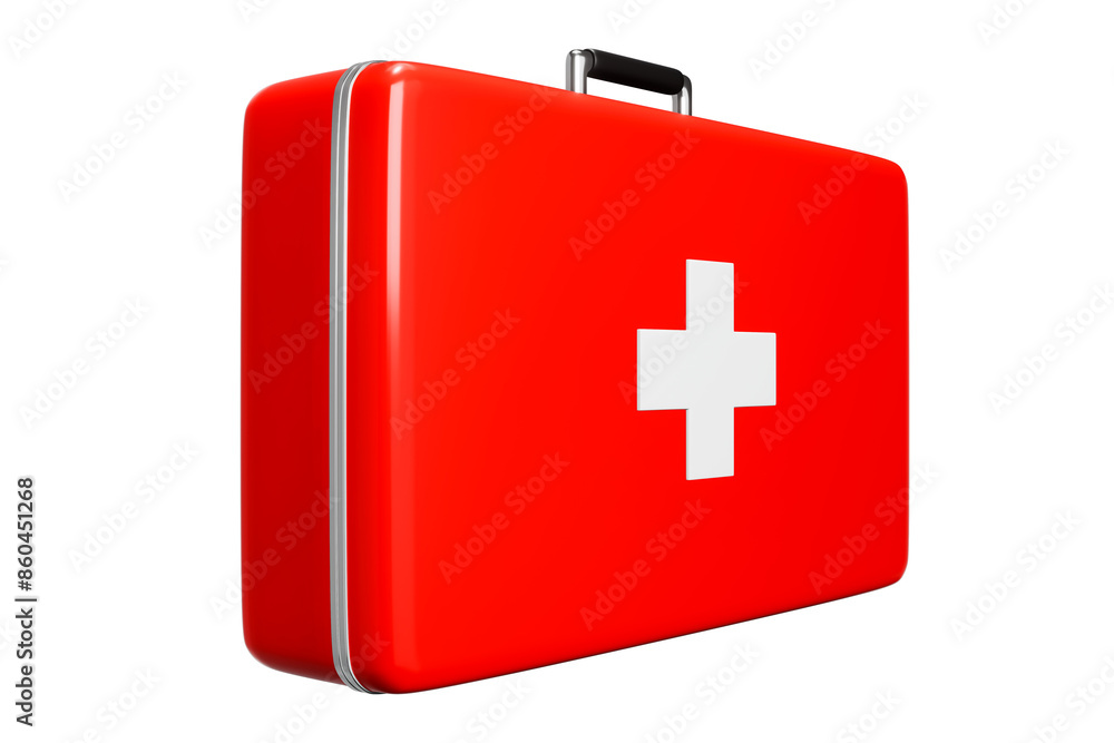 First aid kit, red medicine box, emergency car, ambulance medical assistance Care and assistance emergency accident concept 3D illustrated icons - clipping path First aid kit, red medicine box, emergency car, ambulance medical assistance Care and assistance emergency accident concept 3D illustrated icons - clipping path