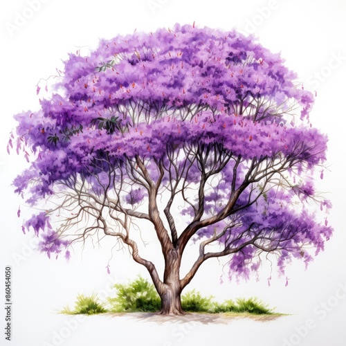 Jacaranda tree in full bloom illustration