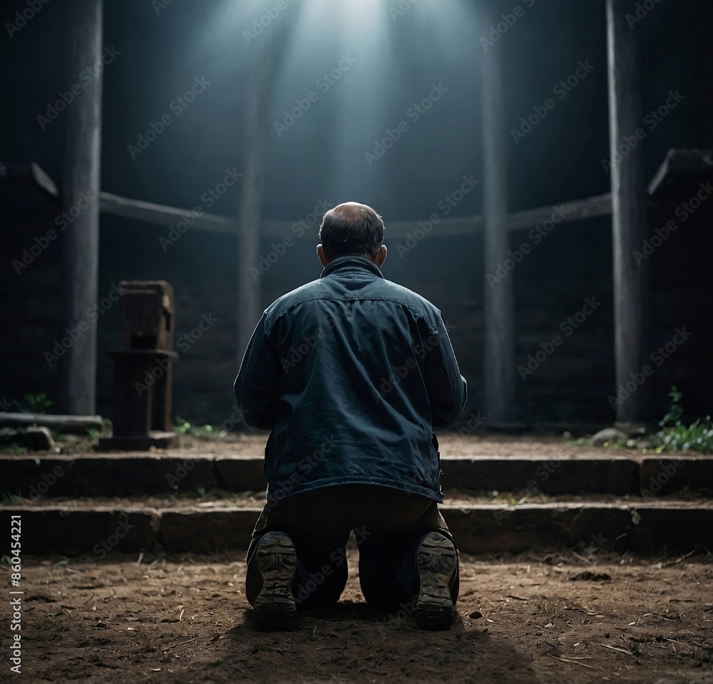 man sitting on a church / worship and pray men man sitting on a church / worship and pray men