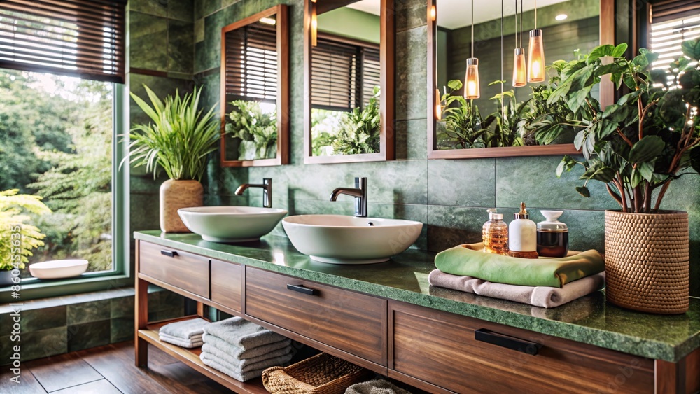 Fototapeta premium Luxurious Urban Oasis Bathroom. 