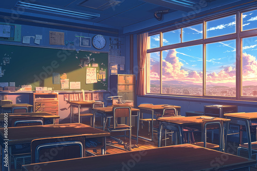 Anime Background School © Halfjoy