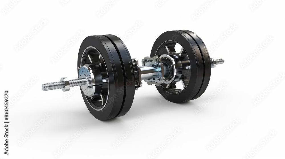 Wheel balancers for balancing tire and wheel assemblies isolated on white background Wheel balancers for balancing tire and wheel assemblies isolated on white background