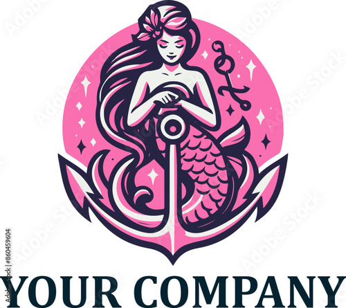 Unique Mermaid Trident Anchor Vector Logo Collection - Perfect for Any Business