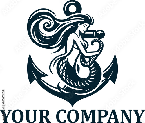 Unique Mermaid Trident Anchor Vector Logo Collection - Perfect for Any Business