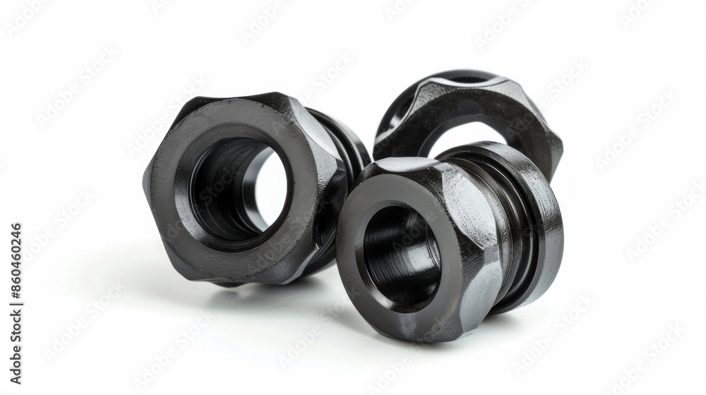 Axle nut sockets for removing and installing axle nuts isolated on white background Axle nut sockets for removing and installing axle nuts isolated on white background