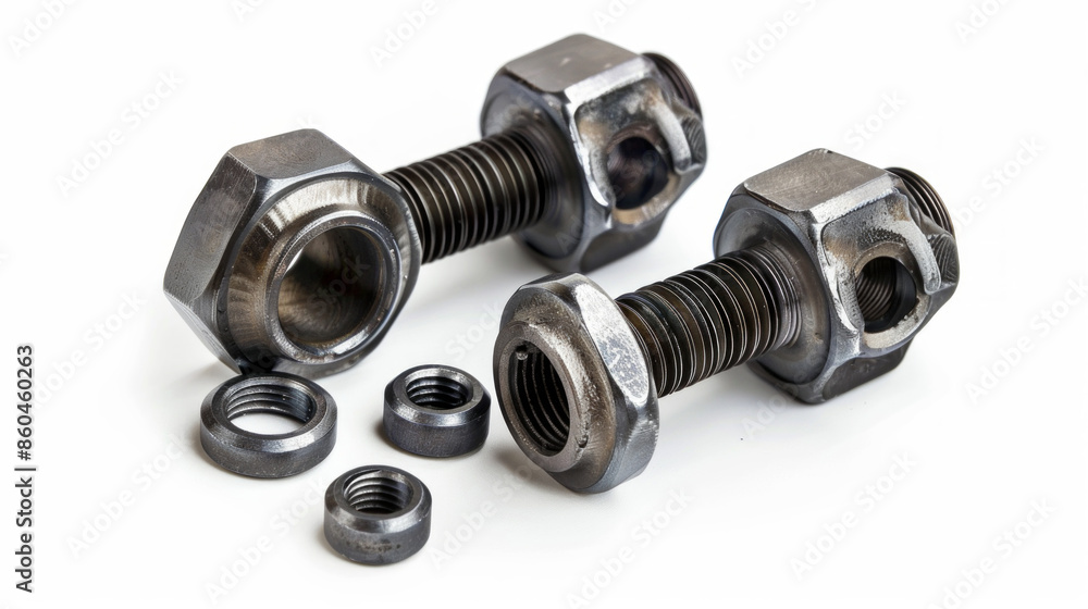 Axle nut sockets for removing and installing axle nuts isolated on white background Axle nut sockets for removing and installing axle nuts isolated on white background