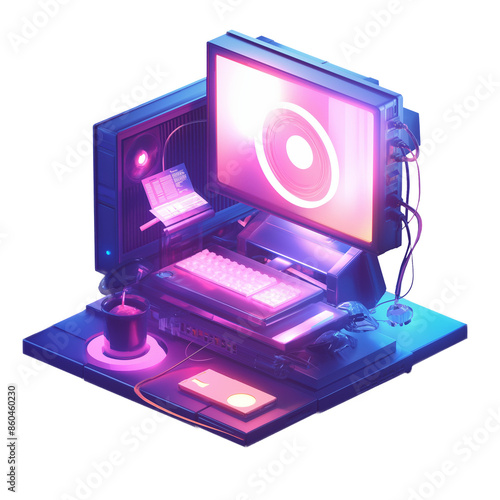 Cute computer 3D illustration