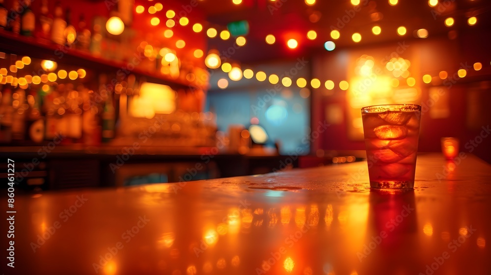 Inviting Cinema Bar with Blurred Lights and Cozy Ambiance Inviting Cinema Bar with Blurred Lights and Cozy Ambiance