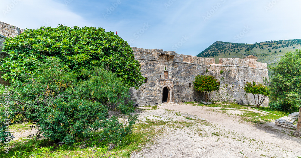 A panorama view across the Castle of Porto Palermo near to Sarandra, Albania in summertime A panorama view across the Castle of Porto Palermo near to Sarandra, Albania in summertime