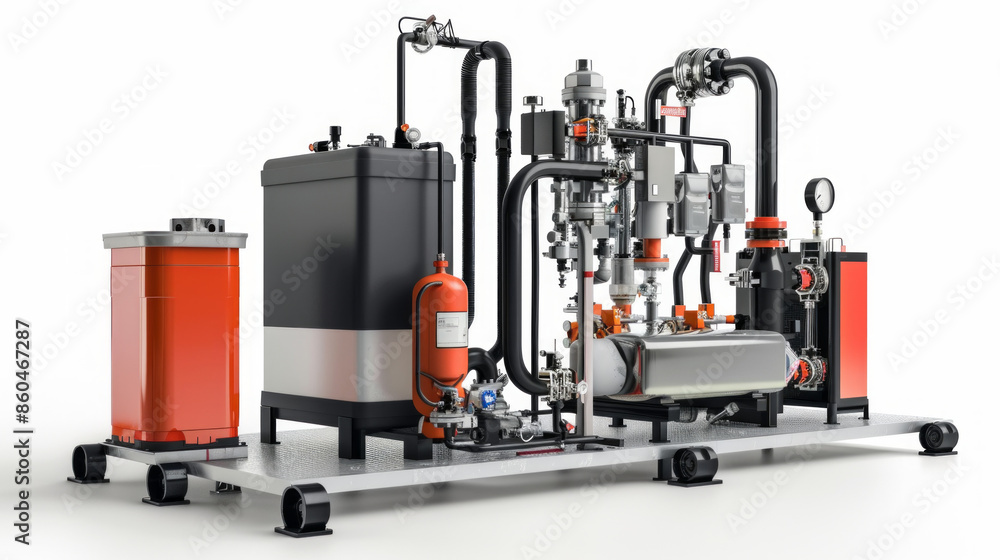 Fuel system cleaning machines for cleaning fuel system components isolated on white background Fuel system cleaning machines for cleaning fuel system components isolated on white background
