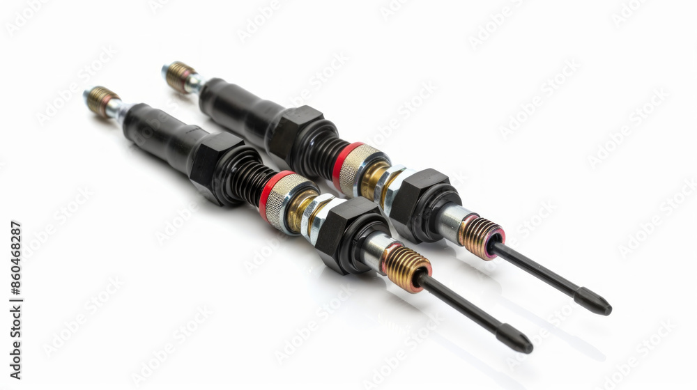 Fuel injector pulse testers for checking injector pulse signals isolated on white background Fuel injector pulse testers for checking injector pulse signals isolated on white background
