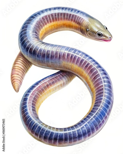 Caecilian watercolor isolated on a white background photo