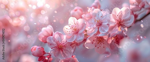 Spring Soft Background With Fresh Apple Blossom Flowers, Evoking Delicacy And Renewal