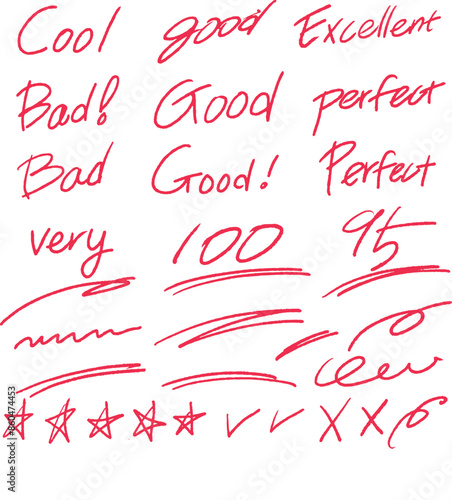 evaluation, grading score 숫자 채점하다 체크, 점검하다, 시험 점수를 매기다, 평가하다, 캘리그라피, 표현하다, 라인 선, 