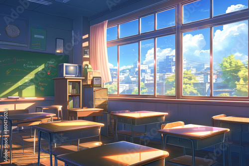 Anime Background Classroom © Halfjoy