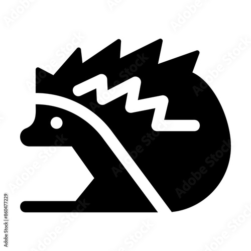 Hedgehog Glyph Icon Vector