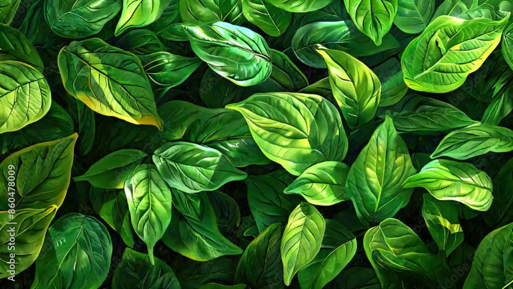 Vibrant green Lush Foilage: A close-up of a medicinal plant, its leaves glistening in the sunlight Vibrant green Lush Foilage: A close-up of a medicinal plant, its leaves glistening in the sunlight