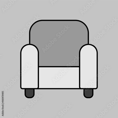 Comfortable soft armchair vector icon