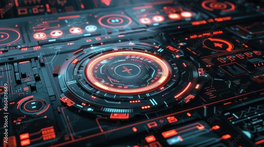 Futuristic business interface for strategic planning with glowing elements and space for text Futuristic business interface for strategic planning with glowing elements and space for text