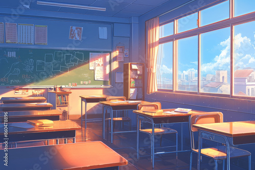 Anime Background School © Halfjoy