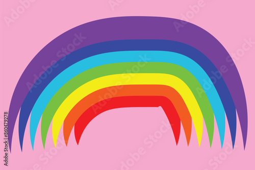 Waving rainbow LGBT flag isolated on png or transparent background, Symbol of LGBT gay pride, vector illustration