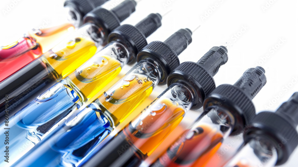 Engine coolant testers for checking coolant condition and concentration isolated on white background Engine coolant testers for checking coolant condition and concentration isolated on white background